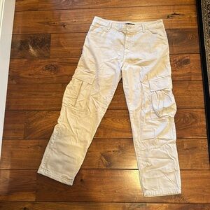 Mens zara baggy cargo pants size 36 waist beige color